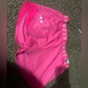 Pink under armor shorts